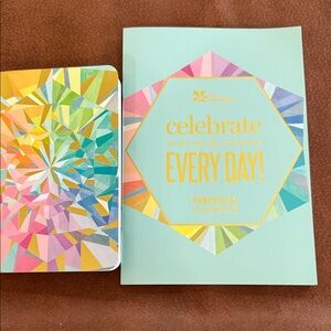 Celebrate Every Day Perpetual Calendar - Aqua & Multicolor and notebook